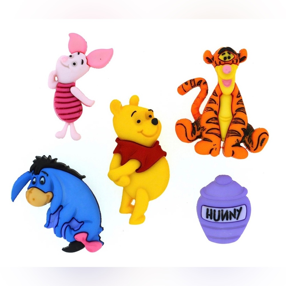 NWT-Disney Winnie-the-Pooh 2 Packs Shanked Buttons, 10 Buttons Total